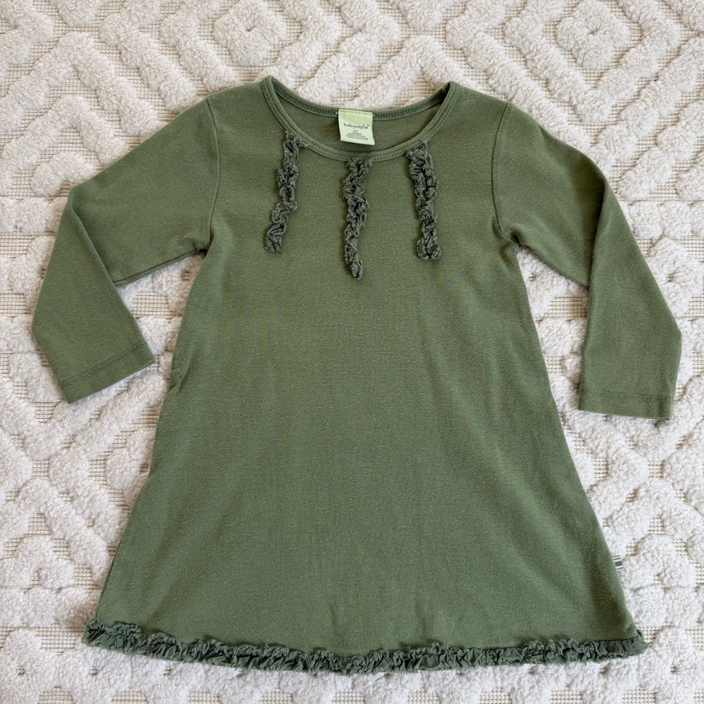 Babystyle Green Ruffle Dress size 2T